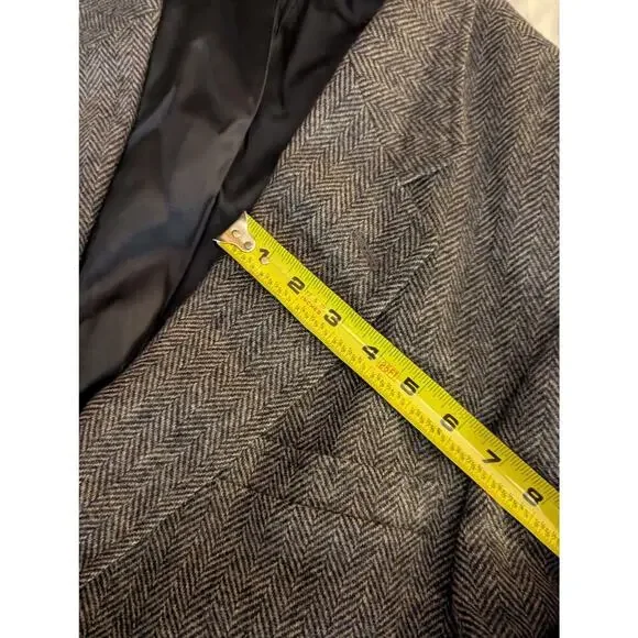 Land End Tweed Lambswool Herringbone Blazer Size 48 Reg 2 button - Picture 11 of 14